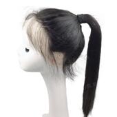 递针全手织超薄真人发丝女士长直发蕾丝假发100%递针款 假发全头套