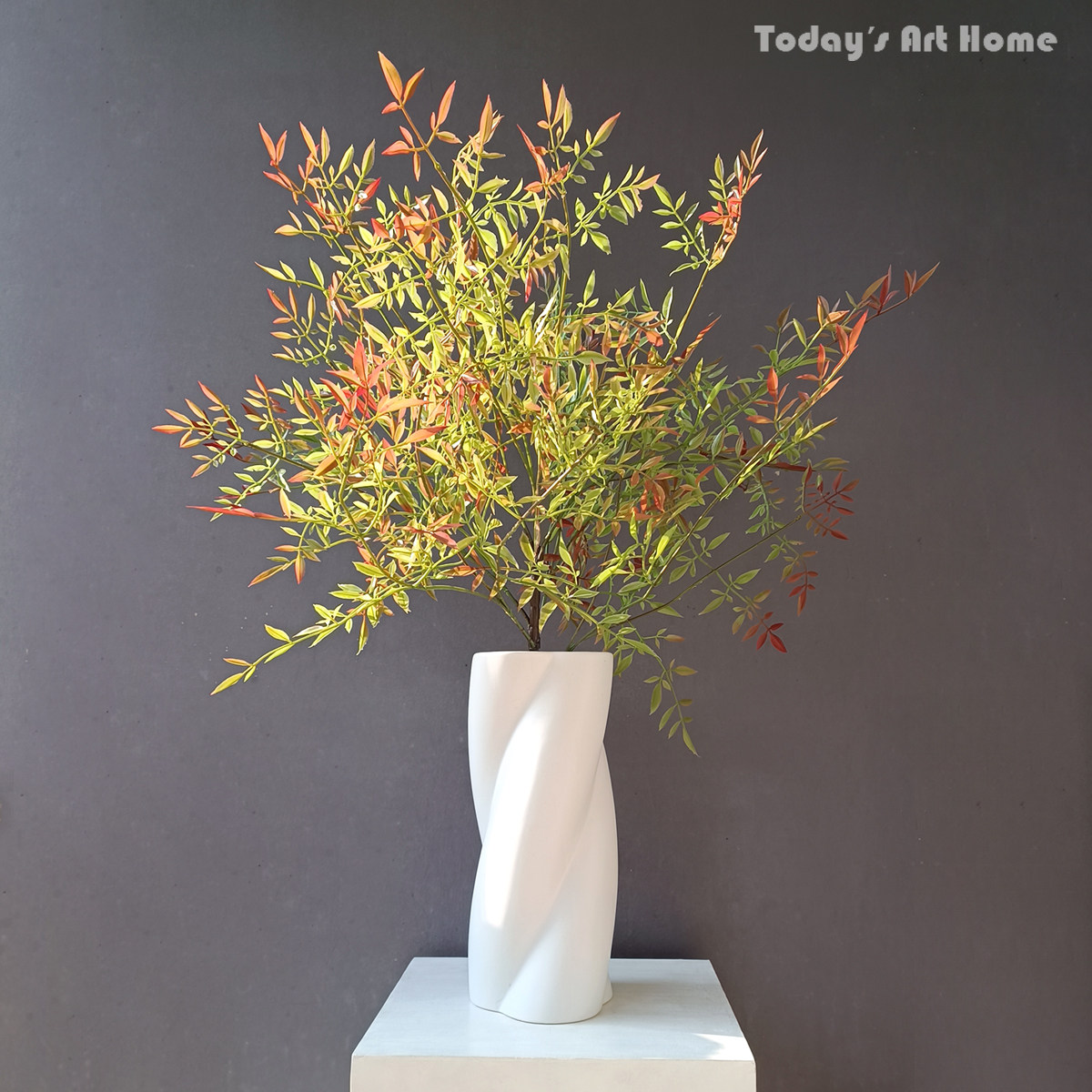 客厅大枝仿真花南天竹中式餐厅场景道具装饰天葵竹样板间玄关插花