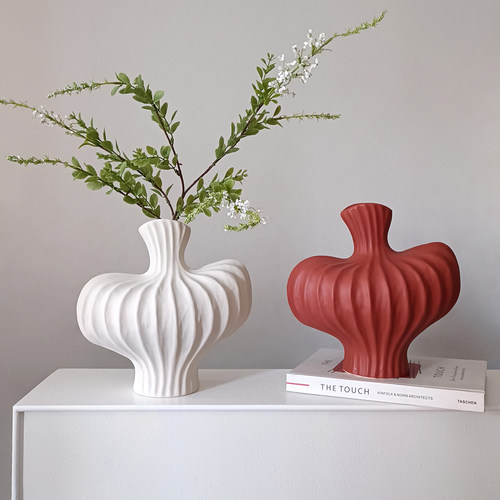 法式侘寂陶瓷花瓶餐厅艺术摆件