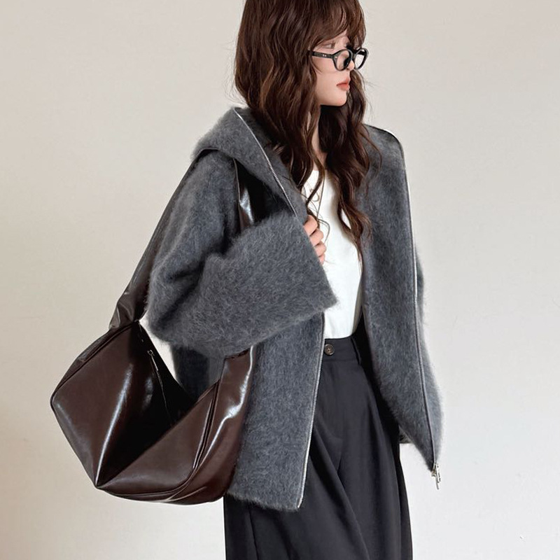 2025新款秋冬重磅拉绒羊绒大衣女