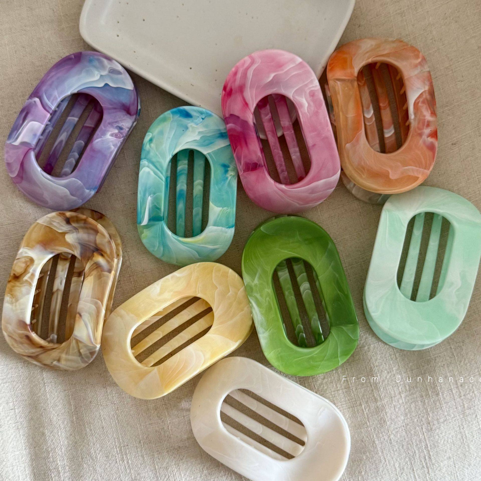 不硌头蓝色晕染扁平抓夹女高品质ABS材质圆形鲍鱼夹扎马尾夹发饰,饰品/流行首饰/时尚饰品新,发饰,淘宝优惠券,粉丝福利购,淘宝优惠卷