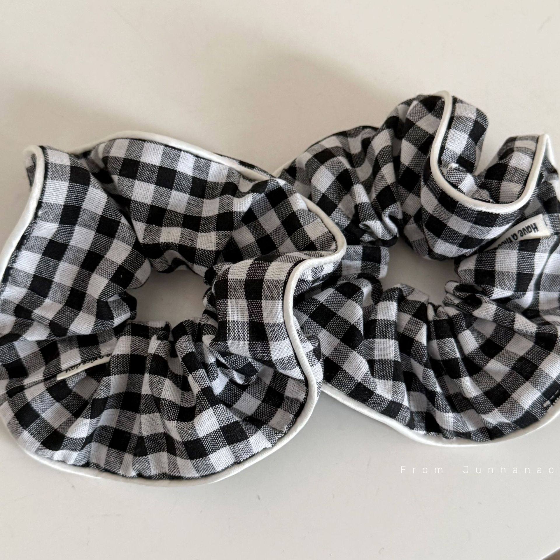 手作元气红蓝格子纽扣方巾发圈大肠发夹低马尾扎发发绳皮筋发饰,饰品/流行首饰/时尚饰品新,发饰,淘宝优惠券,粉丝福利购,淘宝优惠卷