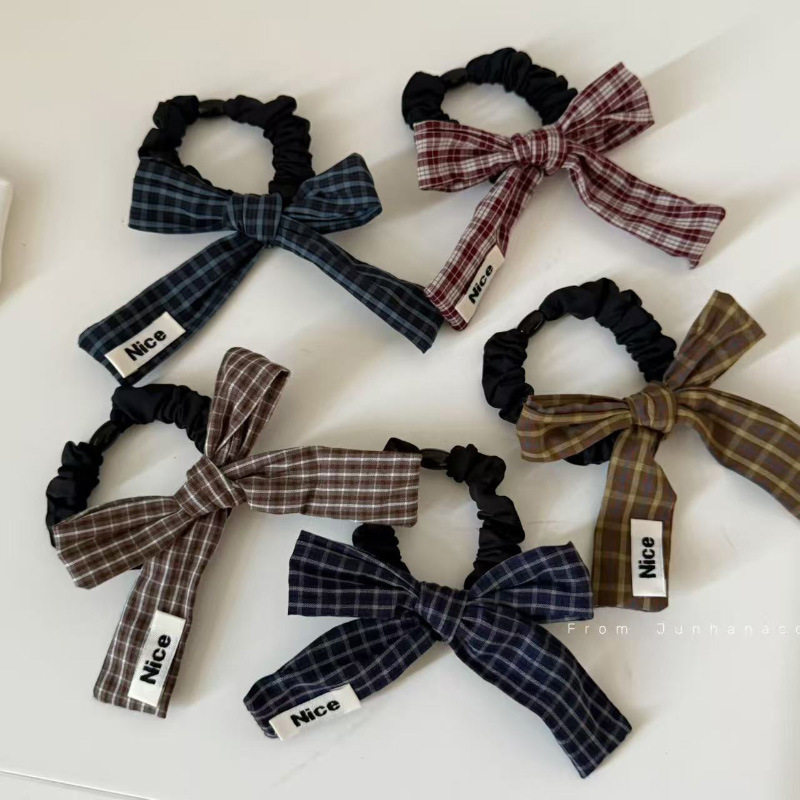 韩国格纹蝴蝶结发圈基础个性百搭复古耐用头绳发饰新款,饰品/流行首饰/时尚饰品新,发饰,淘宝优惠券,粉丝福利购,淘宝优惠卷