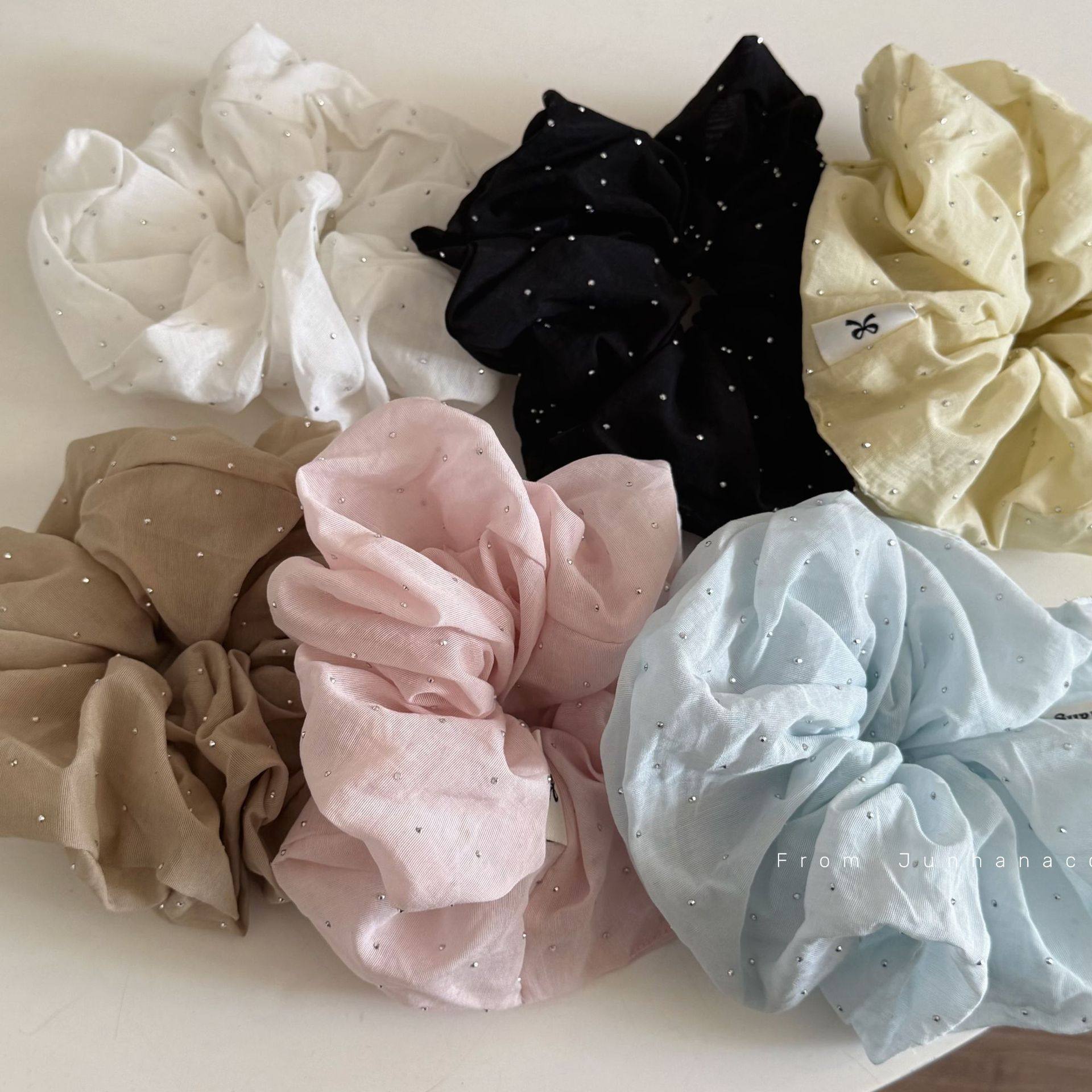 天蓝色满天星大号大肠发圈温柔气质简约丸子头发绳优雅新款发饰,饰品/流行首饰/时尚饰品新,发饰,淘宝优惠券,粉丝福利购,淘宝优惠卷