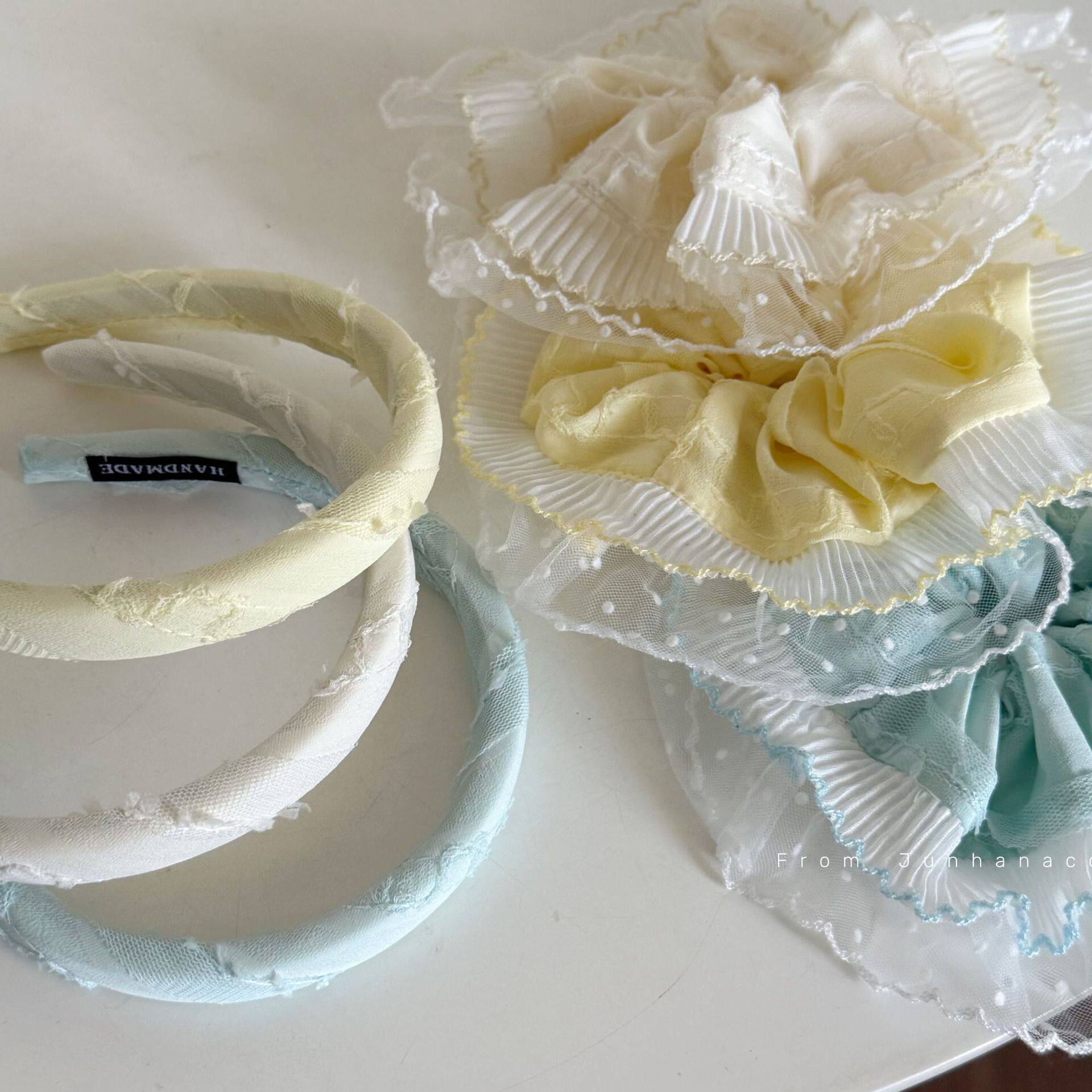 清新圆点蕾丝花边大肠发圈女小清新发绳发箍橡皮筋头绳头箍压发卡