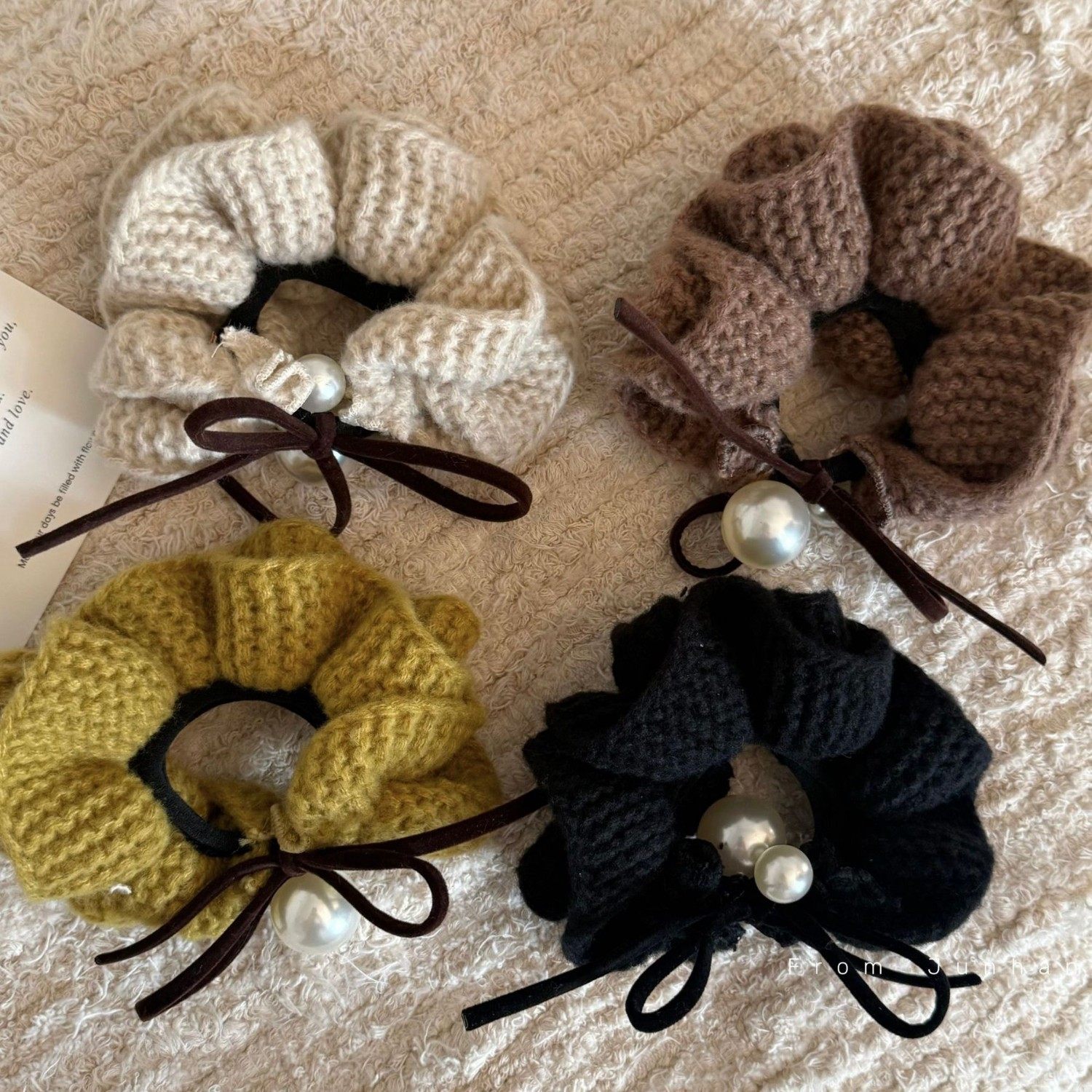 毛线珍珠蝴蝶结大肠发圈女高级感扎头发皮筋头绳2026新款发绳头饰,饰品/流行首饰/时尚饰品新,发饰,淘宝优惠券,粉丝福利购,淘宝优惠卷