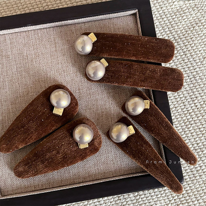 复古焦糖色珍珠bb夹发夹女新款高级感前额刘海碎发侧边夹发饰发卡,饰品/流行首饰/时尚饰品新,发饰,淘宝优惠券,粉丝福利购,淘宝优惠卷