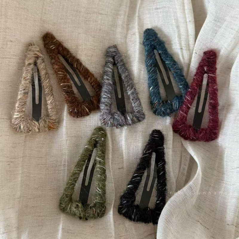 日系复古毛线BB夹百搭基础刘海夹发卡前额碎发夹子掰掰夹发饰秋冬,饰品/流行首饰/时尚饰品新,发饰,淘宝优惠券,粉丝福利购,淘宝优惠卷