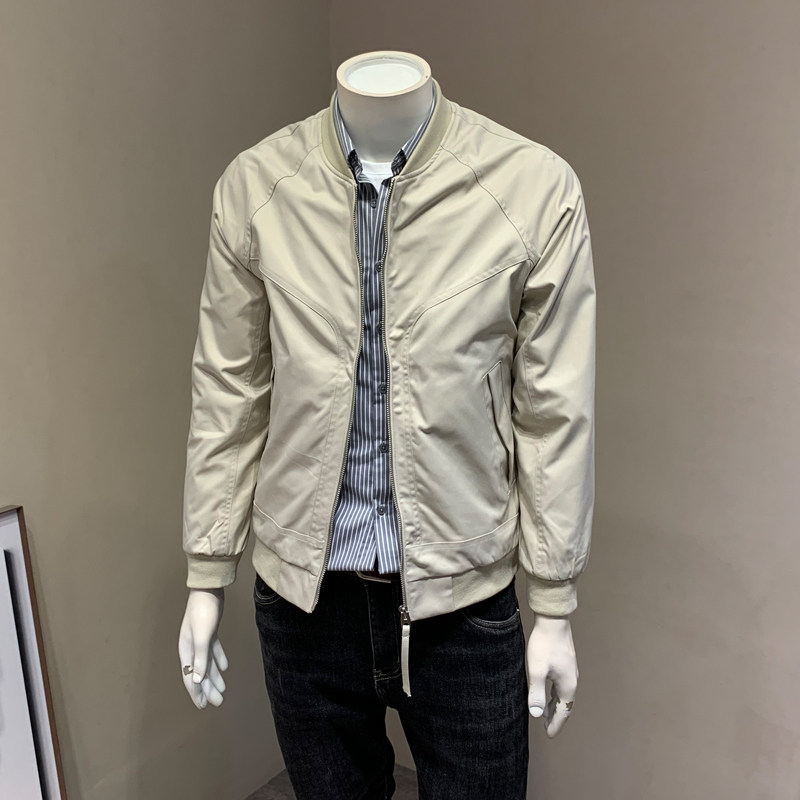 春秋季韩版修身棒球服夹克男士简约立领商务休闲通勤短款外套男装