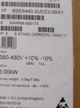议价6SE6440-2UD23-0BA1 MM440变频器3KW 6SE64402UD230BA1