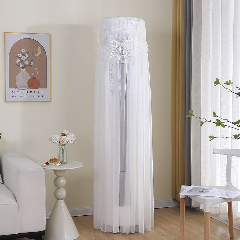 空调立式防尘罩2026新款客厅柜机蕾丝布艺开机不取圆柱形空调罩套