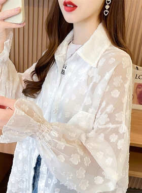 独特漂亮轻薄防晒衣衬衫女夏季韩范宽松超仙女防晒开衫休闲外套潮