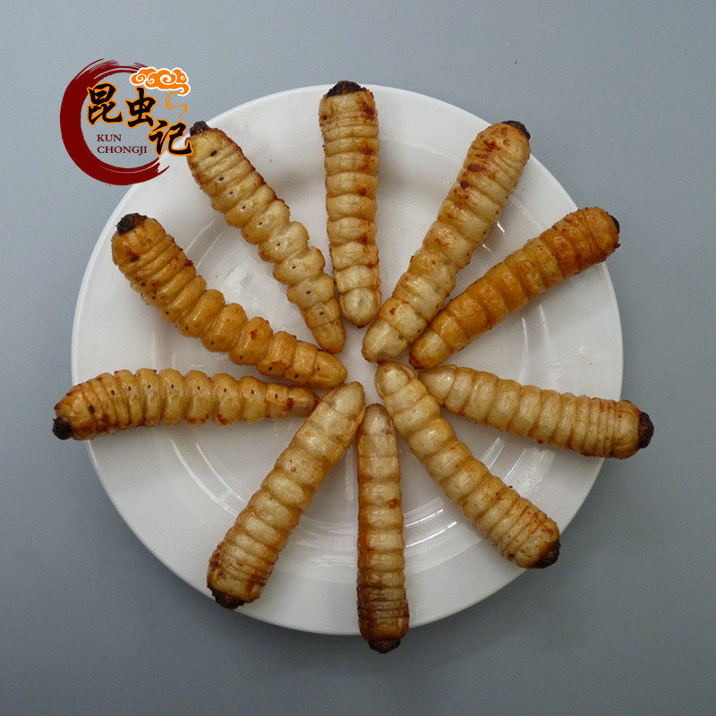 油炸美味蛤虫哈卡柴虫木虫斗米虫食用开袋即食发财虫高蛋白美味