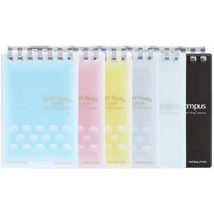 国誉a7口袋单词本迷你上翻活页本mini淡彩曲奇柔光笔记本Campus便携随身笔记小本子可换活页纸替芯方格空白