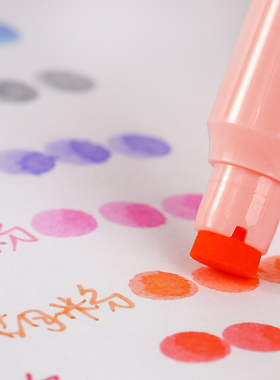 不是闷推荐 蜻蜓圆点笔 日本TOMBOW创意荧光笔双头彩色手账记号笔水彩印章笔荧光色点点标记笔play color dot