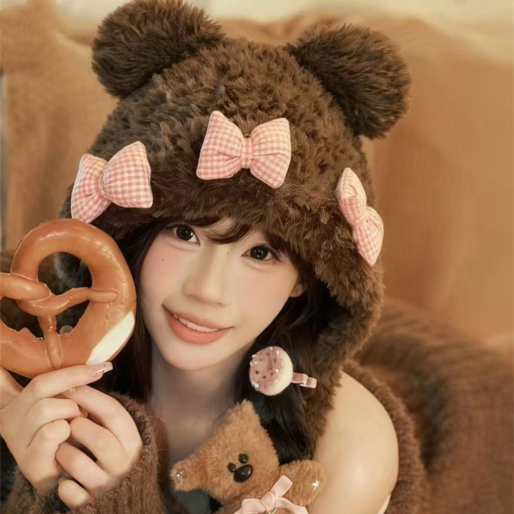 治愈系小熊帽丨细腻毛绒亲肤不扎