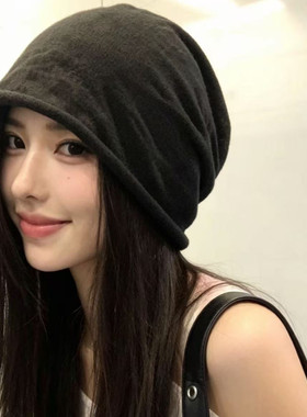 一秒拥有头包脸效果丨亚麻堆堆帽