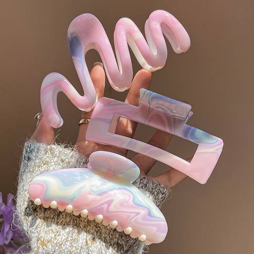 简约晕染发夹女后脑勺盘抓