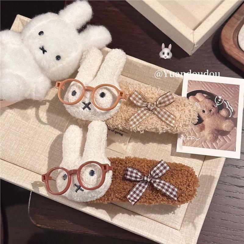 眼镜米菲兔大号鸭嘴发夹女