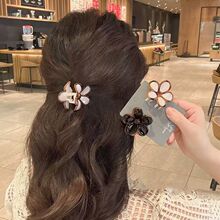 2025新晕染花朵半扎发鲨鱼夹后脑勺盘发发抓夹女2025新款头发夹子