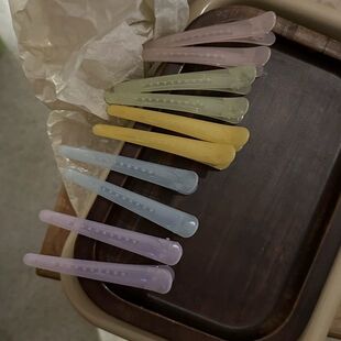 糖果色发夹无痕化妆刘海夹简约百搭化妆洗脸鸭嘴夹半透明彩色发卡