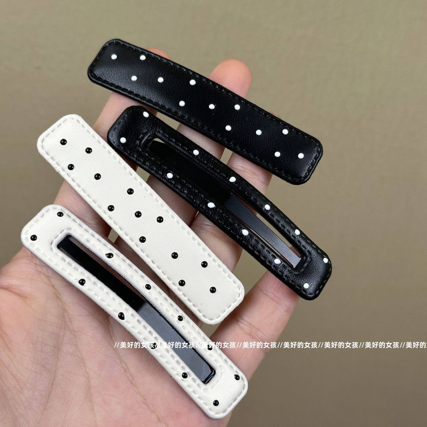 韩版新款波点皮质小众ins发夹法式少女刘海夹侧边夹碎发夹子头饰,饰品/流行首饰/时尚饰品新,发饰,淘宝优惠券,粉丝福利购,淘宝优惠卷