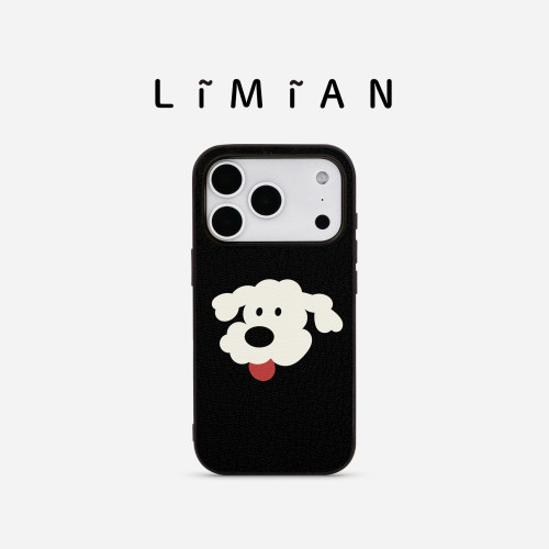 里面LM可爱小卷毛狗狗手机壳治愈