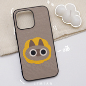 里面LM｜可爱猫咪真皮iPhone17pro 不撞壳小众多色可选原创意创礼物 Max华为三星定制保护套刻字定制精致个性