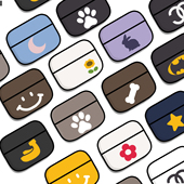 里面LM｜可爱图案真皮AirPods123代AirPodspro123代耳机壳定制保护套刻字定制精致创意个性 不撞壳小众