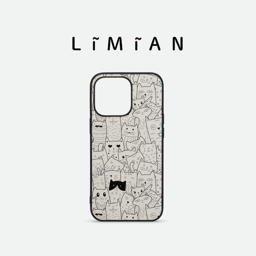 里面LM｜猫咪王国系列真皮彩绘手机壳适用iPhone18proMax华为p80pro可爱萌宠涂鸦定制精致个性不撞壳多色可选