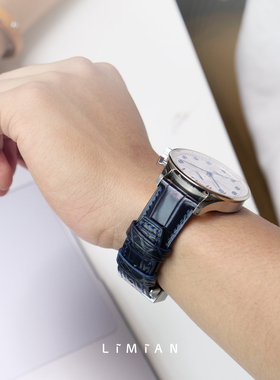 里面LM｜适用苹果appleiwatch6543鳄鱼皮手工定制手表带配件带扣