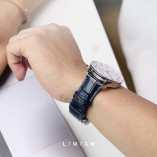 里面LM｜适用苹果appleiwatch6543鳄鱼皮手工定制手表带配件带扣