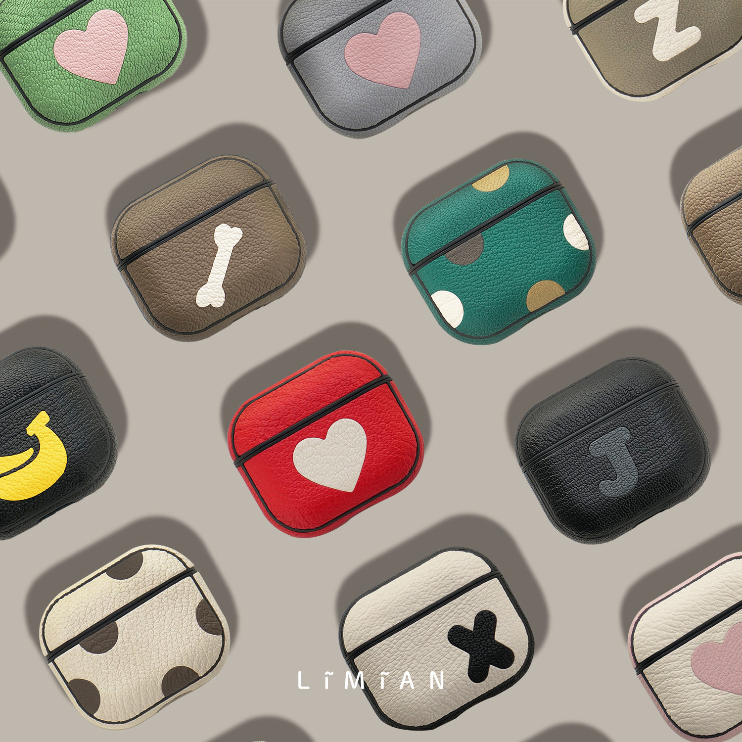 里面LM｜个性定制真皮耳机壳保护壳套刻字原创适用苹果AirPods3代,3C数码配件,耳机保护套,淘宝优惠券,粉丝福利购,淘宝优惠卷