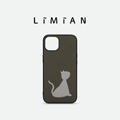 里面LM｜可爱猫咪真皮适用iPhone17ProMax华为Pura80情侣手机壳定制精致个性 小众多色可选原创设计创意