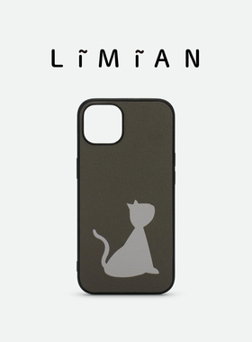 里面LM｜可爱猫咪真皮适用iPhone17ProMax华为Pura80情侣手机壳定制精致个性小众多色可选原创设计创意