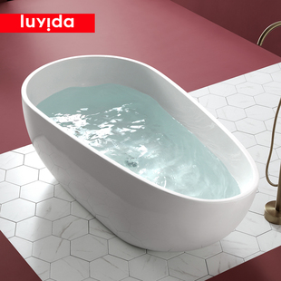 路易达小户型家用独立浴缸亚克力普通大人网红浴缸1.41.5 1.6 1.7