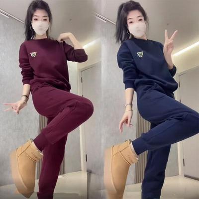 2025冬季加绒加厚卫衣卫裤两件套