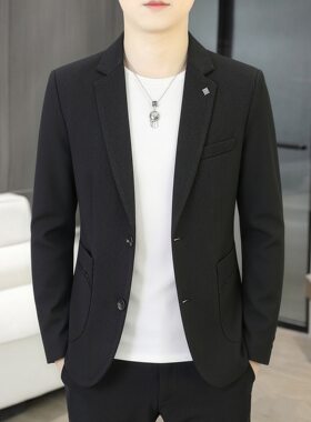 男士小西装春秋季休闲西服韩版潮流单西上衣青年修身男装薄款外套