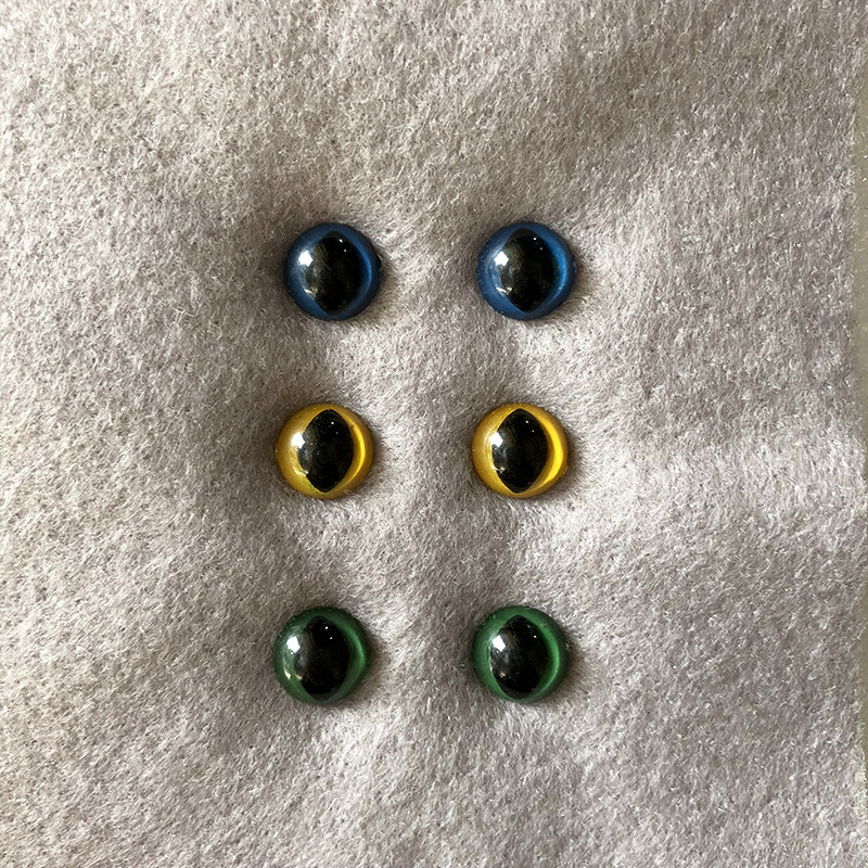 羊毛毡9mm猫眼睛蛇动物正瞳孔扭棒龙玩偶仿真插针饰品玩具手工DIY