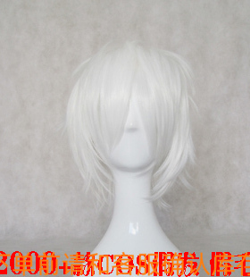 cosplay假毛纯白色反翘 银时EVA/APH普鲁士/死亡笔记NEAR短发假发