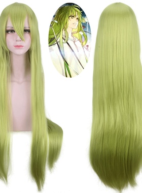 fate恩奇都grand order金绿色100cm米 长发长直发假毛cosplay假发