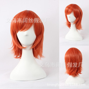 cosplay假发假毛海贼王 娜美 橘红色橘色桔色棕色 反翘40cm长短发