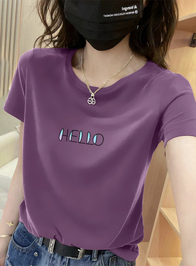 韩版速干t恤女短袖夏季2024年新款休闲百搭修身显瘦薄款打底上衣