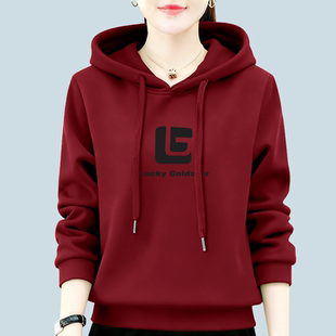 外套上衣 简约通勤宽松加绒春秋加厚显瘦女装 连帽卫衣2025新款 时尚