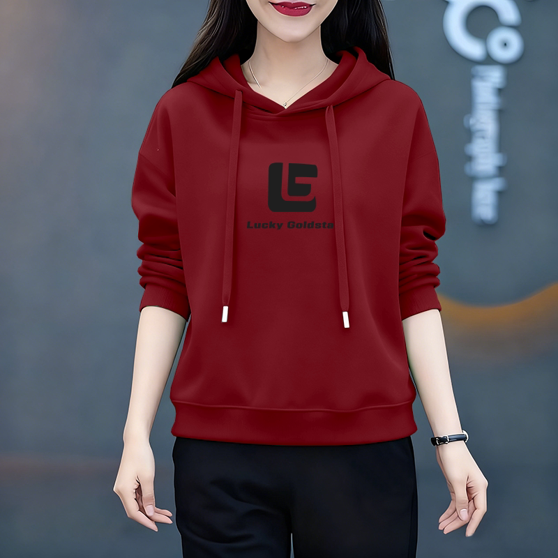 加厚女装休闲连帽卫衣秋冬通勤新款洋气加绒时尚宽松长袖外套上衣