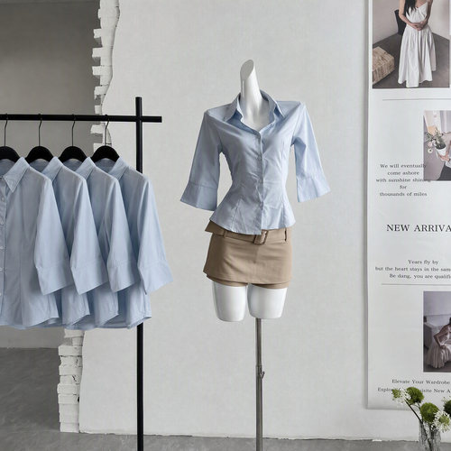 ifashion自制2026新款重工温柔收腰显瘦中/长袖衬衫