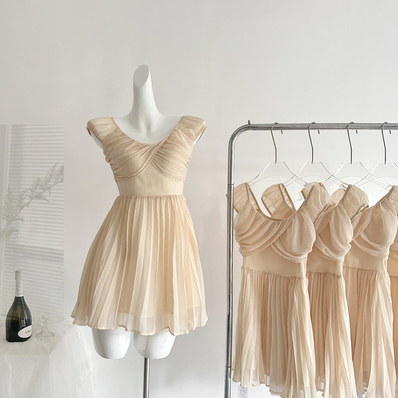 ifashion自制新款雪纺连衣裙女夏季高级感气质显瘦收腰裙子图片