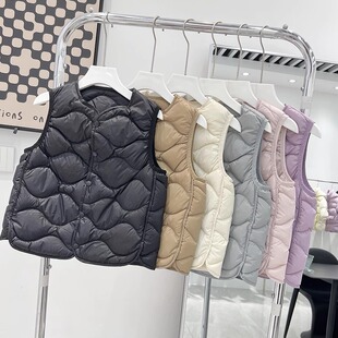 儿童羽绒马甲男童女童宝宝内穿羽绒背心校服内搭轻薄款羽绒服内胆
