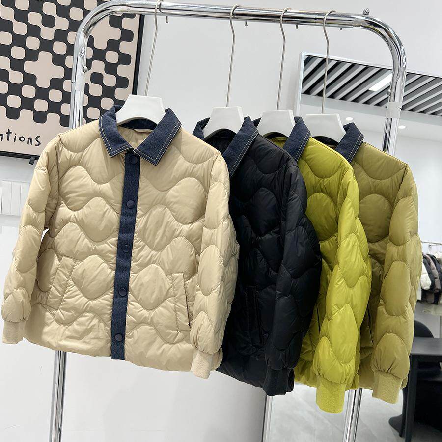 儿童轻薄羽绒服外套韩版衬衫领男童女童宝宝洋气冬装保暖羽绒内胆
