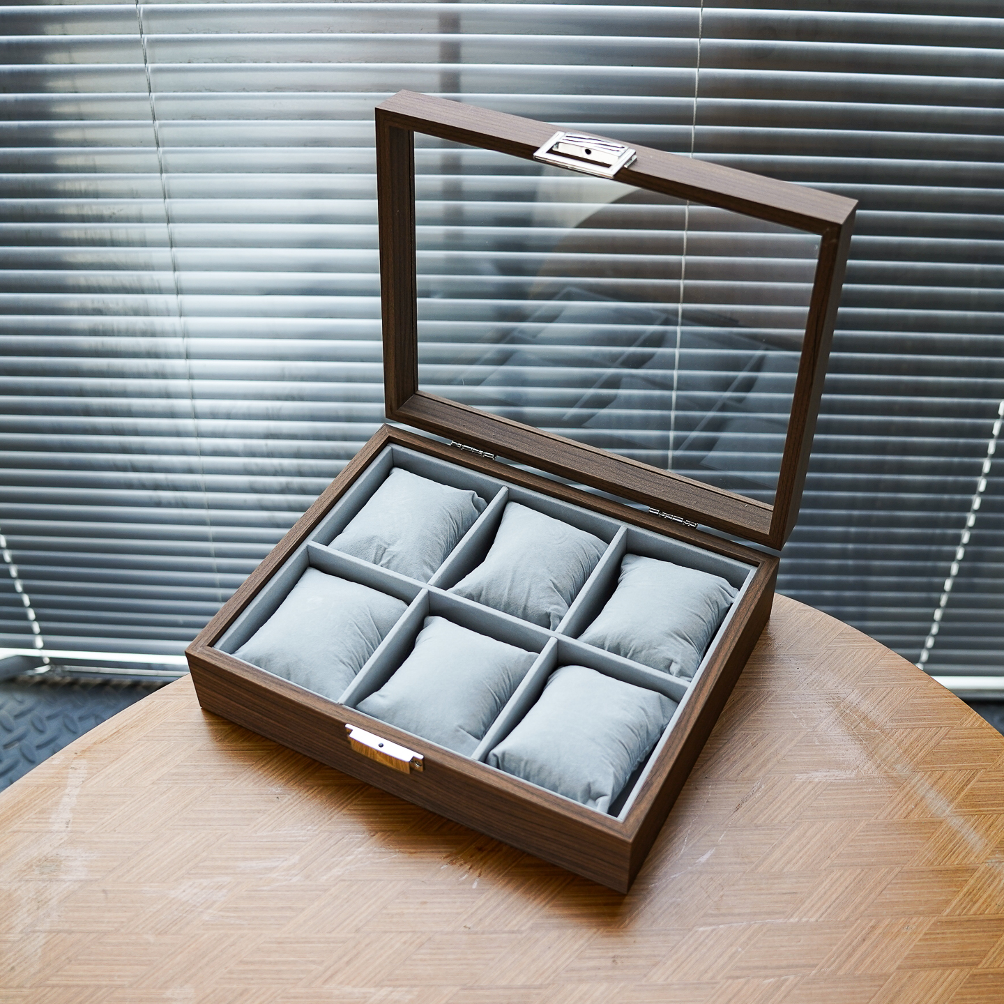 手表收纳盒6位黑胡桃木质手链盒